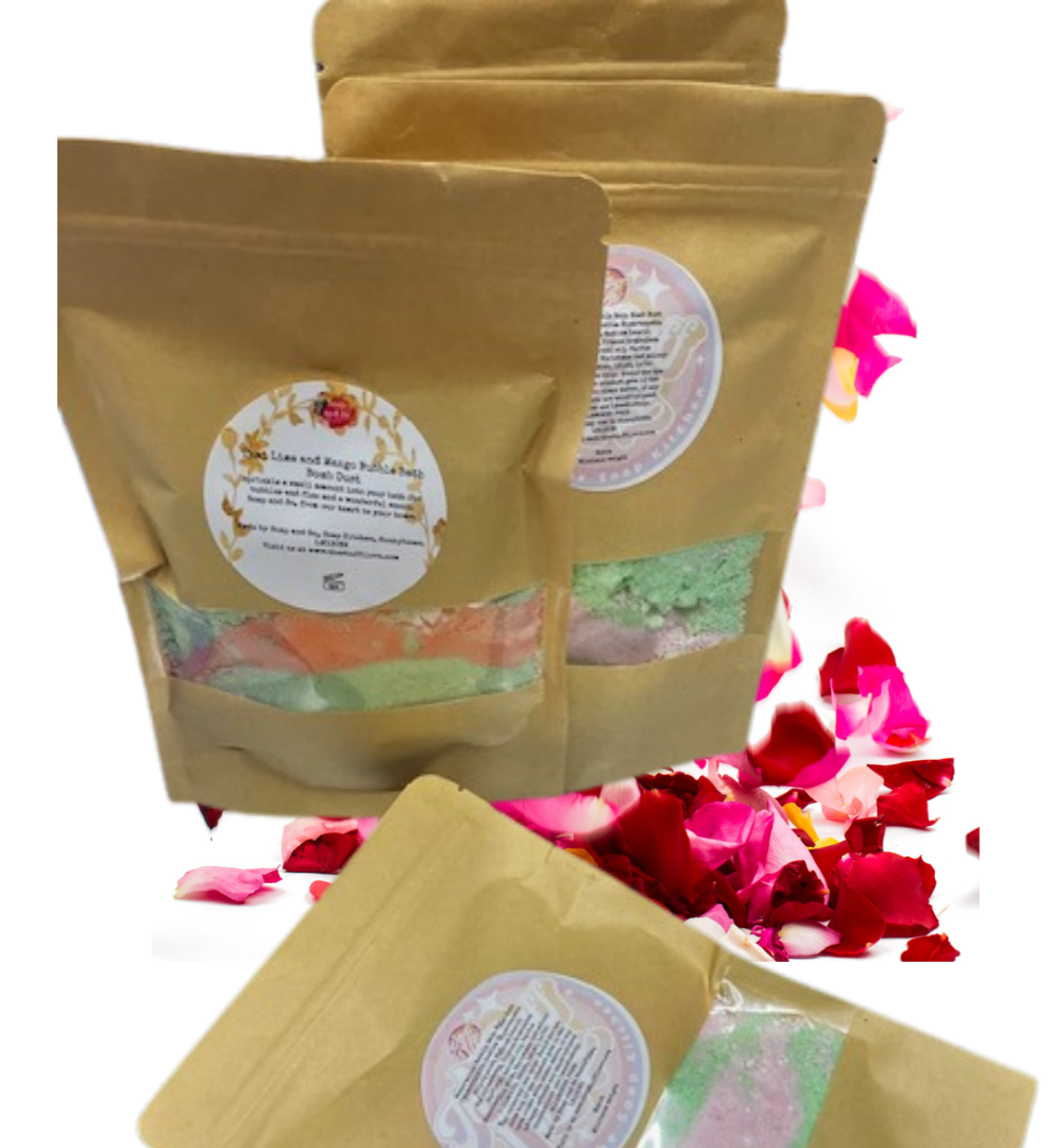 Bubble Bath Bomb Dust in Thai Lime and Mango Scent - Various Weights Available
