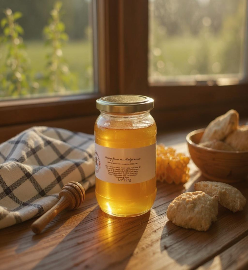 Pure Raw Honey in a 500g Jar of Honey - Spring 2025 - not Pasteurised or Heated - Lincolnshire Hives in the Wolds AONB