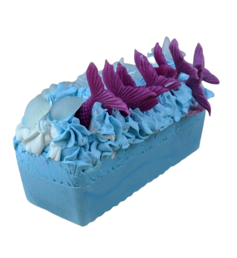 Luxury Cotton Flower Mermaid Soap Slice - Vegan - SLS Free - Cold Process Soap
