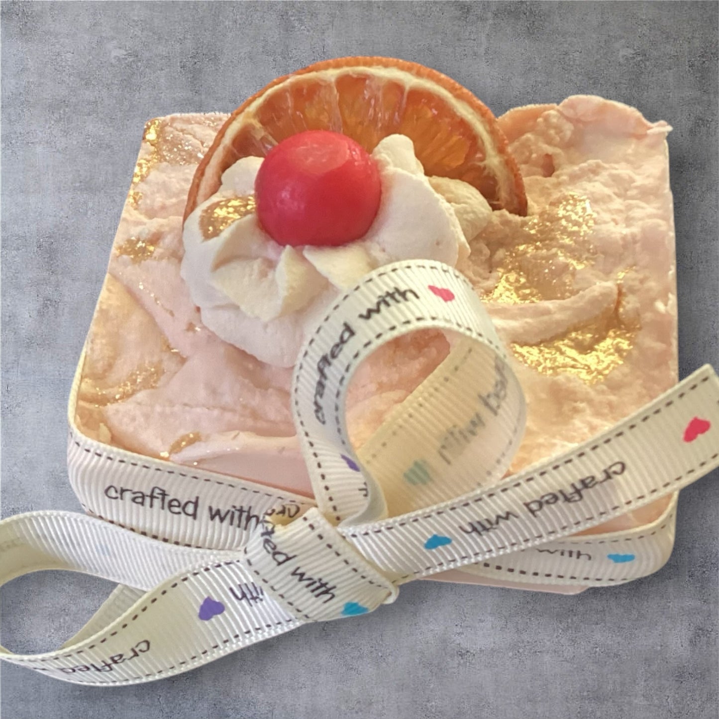 Mistleberry Fruit Soap Wedge with Whipped Soap Topping, Orange and Berry Fragrance