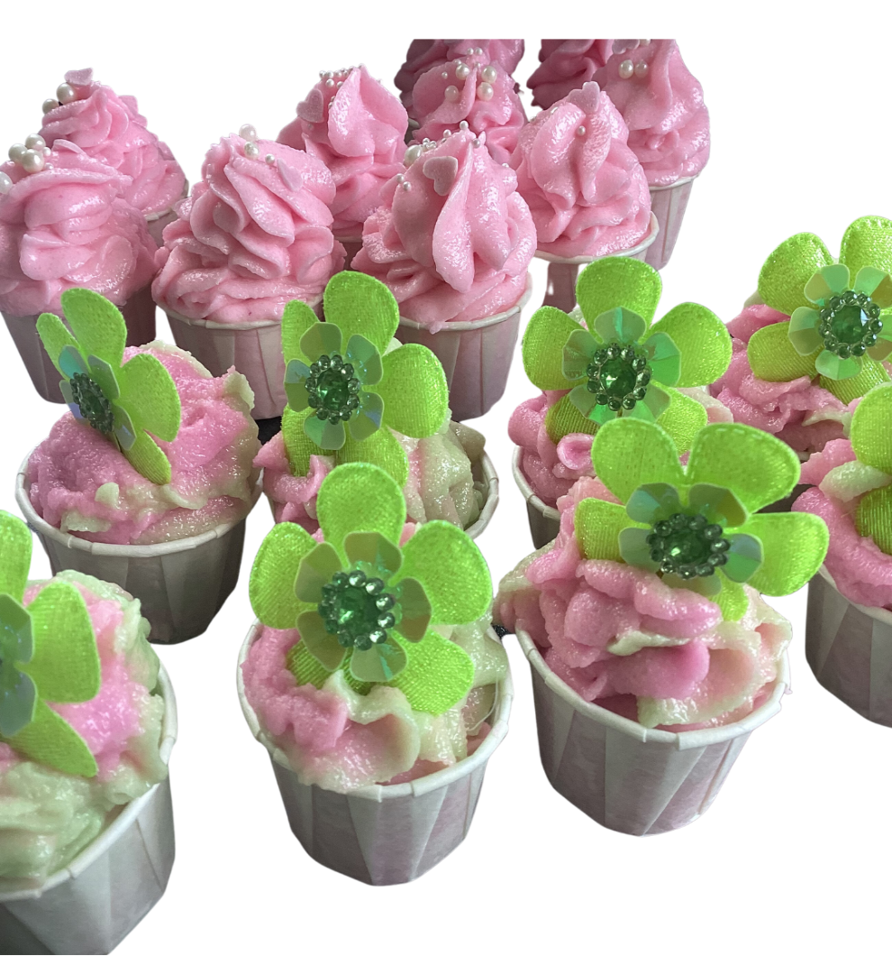 Luxury Handmade Shea and Cocoa Butter Bath Creamer in Pear Drops Fragrance - Mini Cupcake Creamer