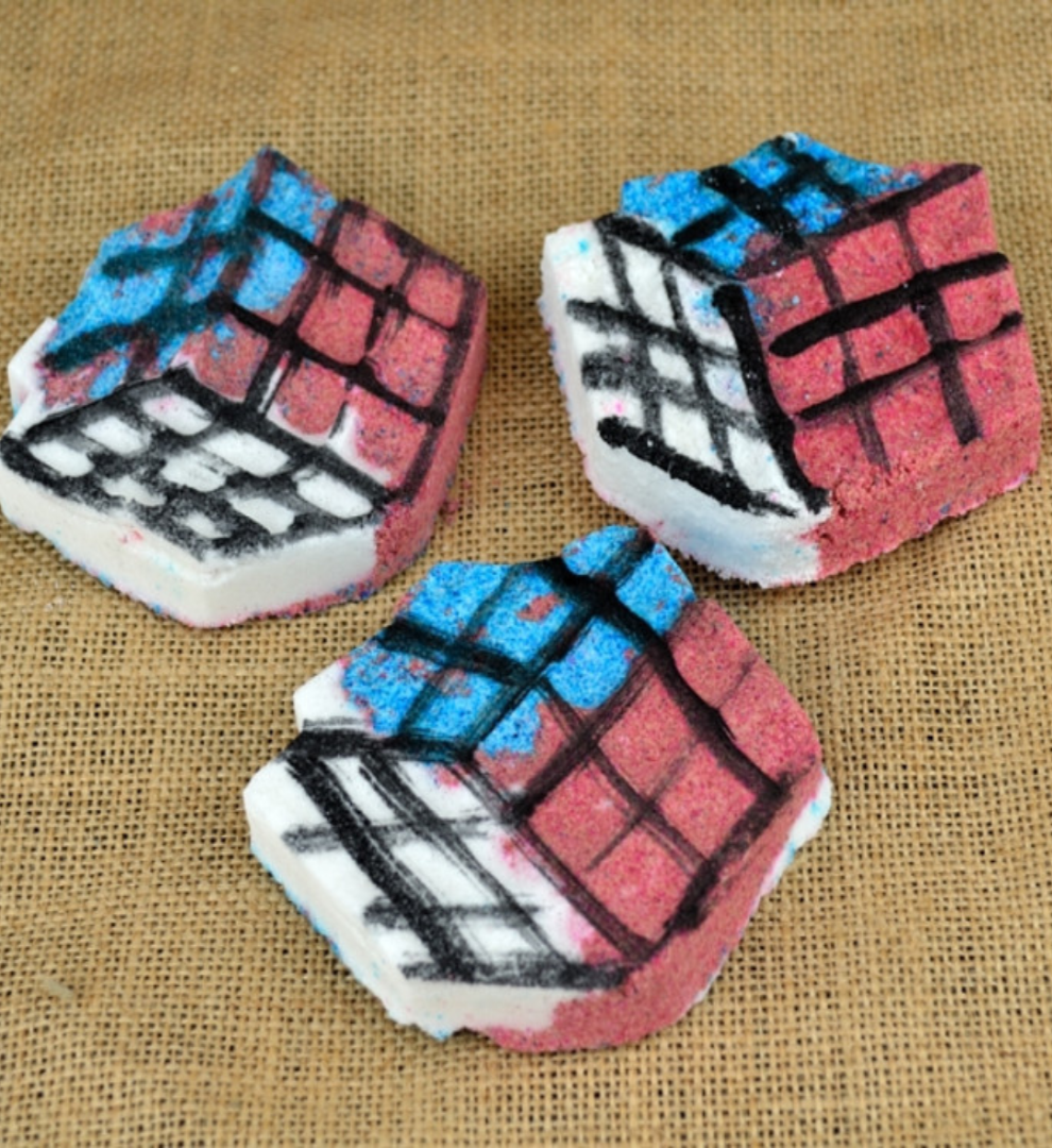 Vintage Rubix Cube Bath Bomb with Shea Butter and Olive Oil in Pink Lemonade Scent