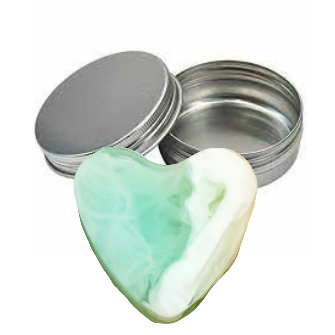 Heart Shampoo Bar in Thai Lime and Mango with Shea Butter, Liquid Gold Oil and Vitamin B5