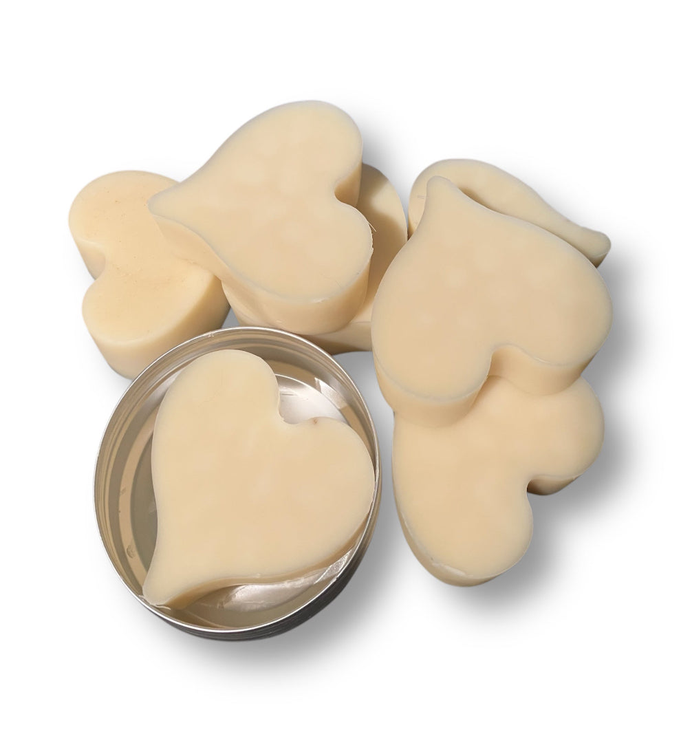 Solid Beeswax Heart Lotion Bar in Lavender and Lemon Oil with Shea and Cocoa Butter, Coconut Oil and Vitamin E