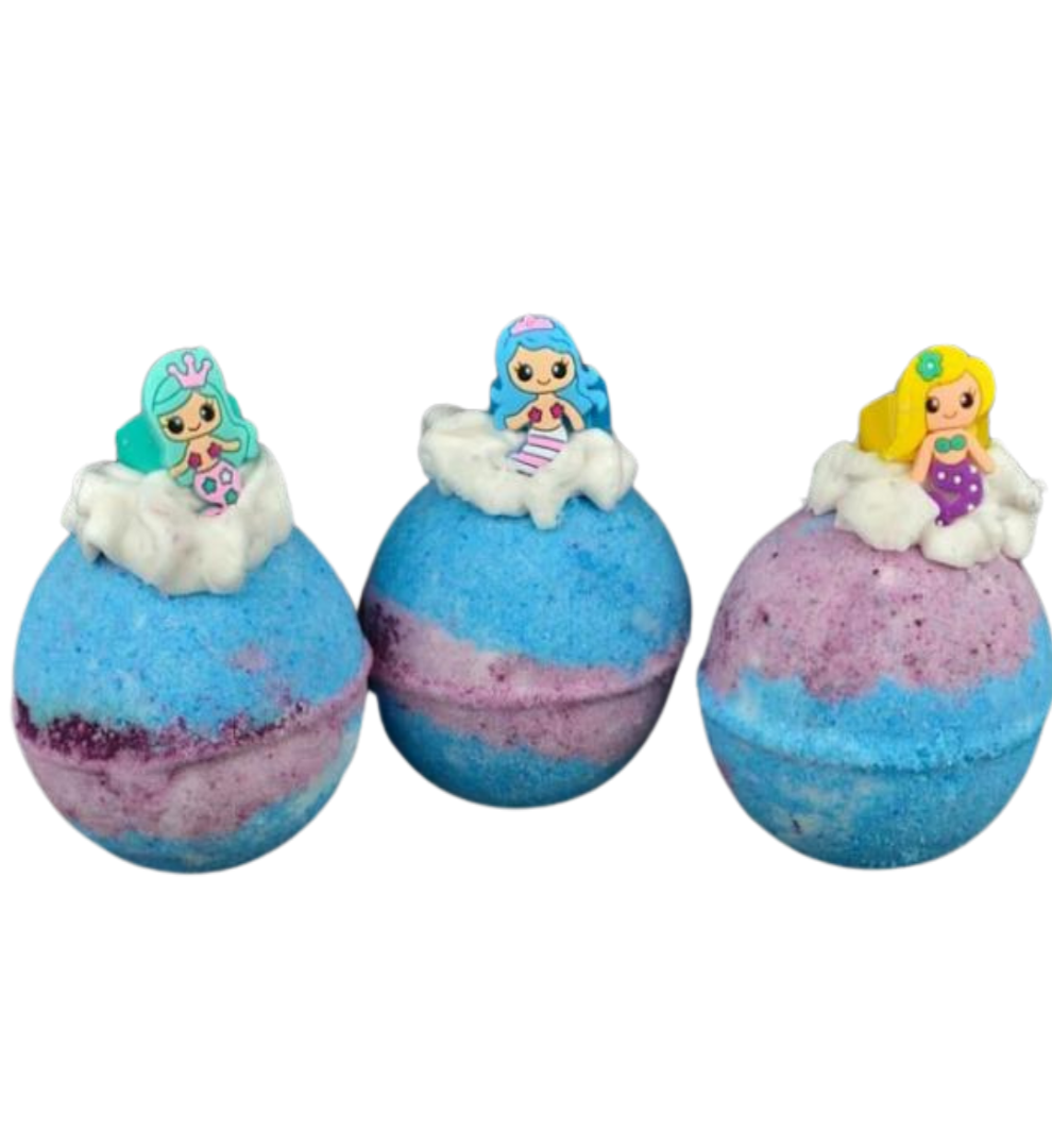 Mermaid Gift Lemonade Jumbo Bath Bomb with Shea Butter and Olive Oil for Moisturising Skin