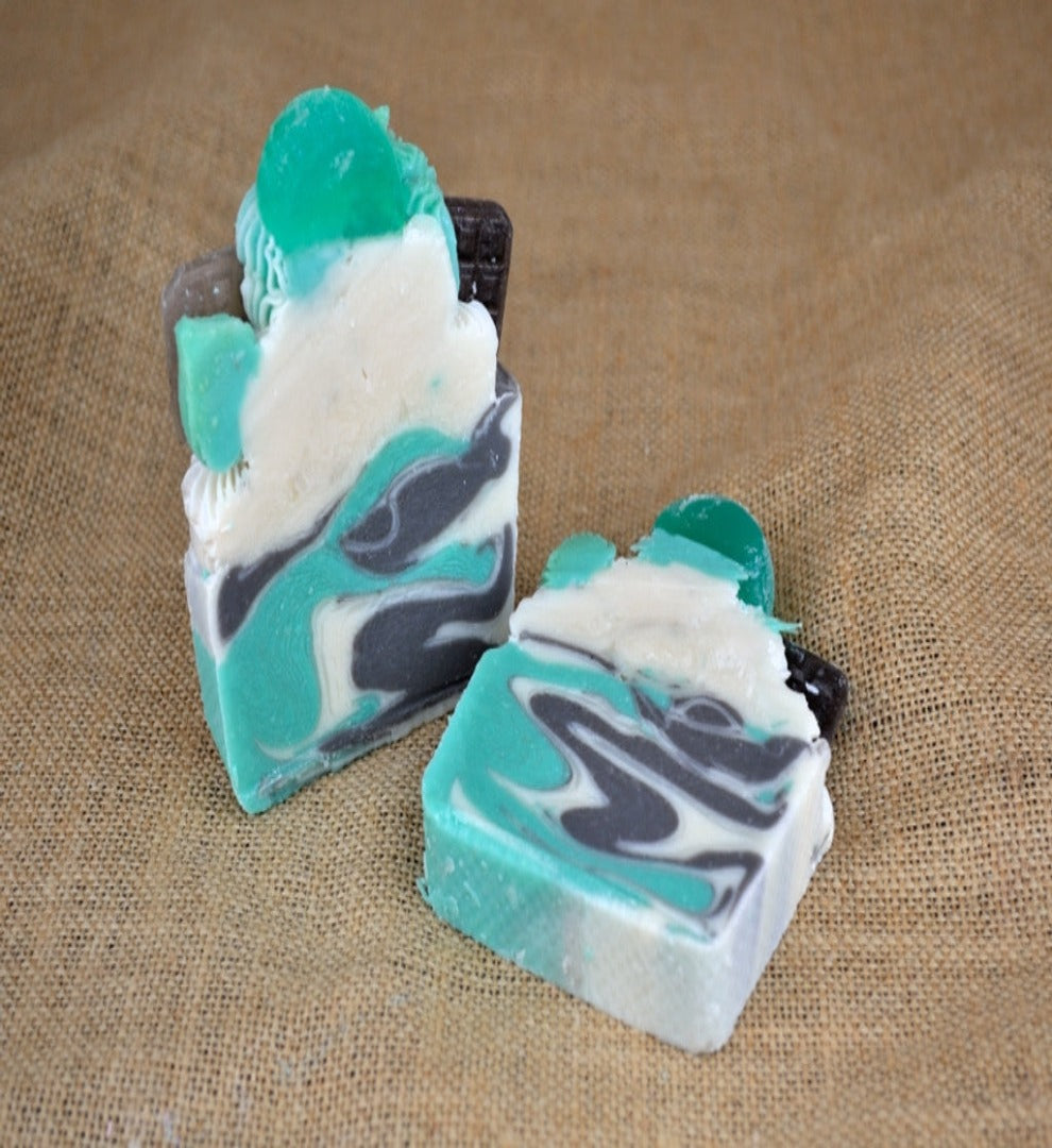 Luxury Chocolate Mint Soap Slice - Vegan - SLS Free - Cold Process Soap
