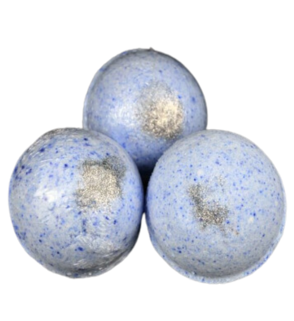 Wrapped in Blue Velvet Herbal Hemp Jumbo Bath Bomb with Natural Salts, Hemp and Olive Oil and Clays