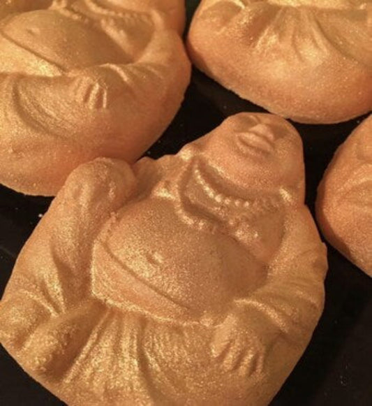 Citrus Kharma Buddha Bath Bomb in Sweet Orange Oil, Handmade Cruelty Free Essential Oil Bath Bomb in a Recyclable Bag