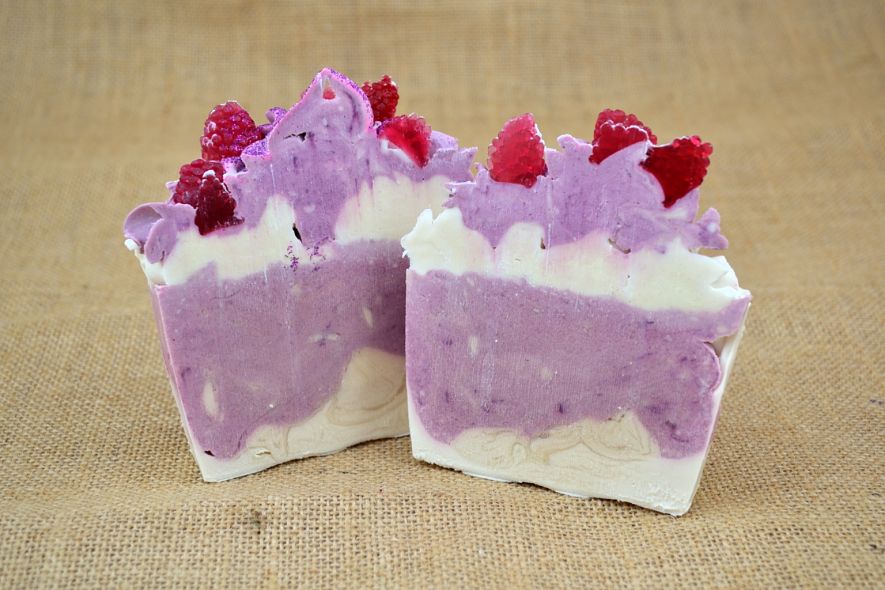 Luxury Raspberry Ripple Soap Slice - Vegan - SLS Free