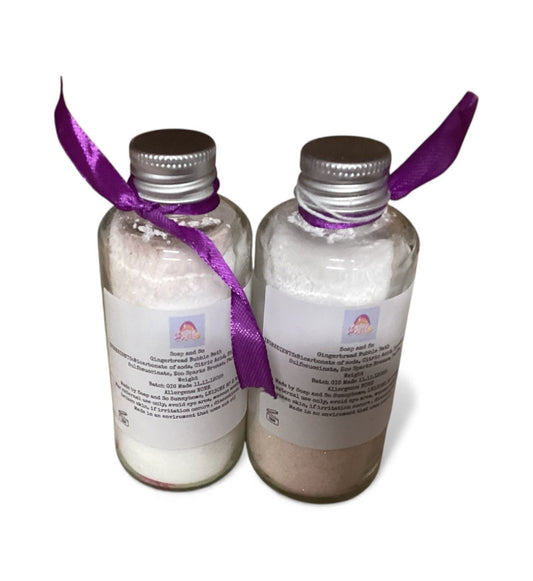 Gingerbread Bubble Bath Dust in a Recyclable Bottle 100g: Eco Glitter Sparkle