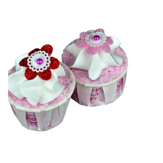 Luxury Handmade Shea and Cocoa Butter Bath Creamer in Strawberry Mallow Fragrance - Mini Cupcake Creamer
