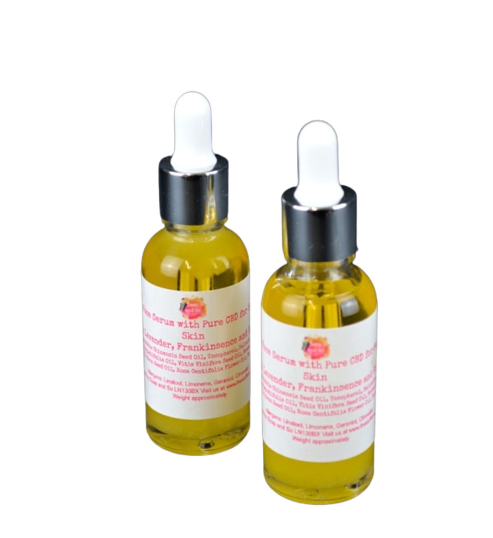 Luxury 100% Natural Face Serum for Normal Skin with Coconut Oil and Vitamin E with Rose, Geranium and Frankinsence Oil