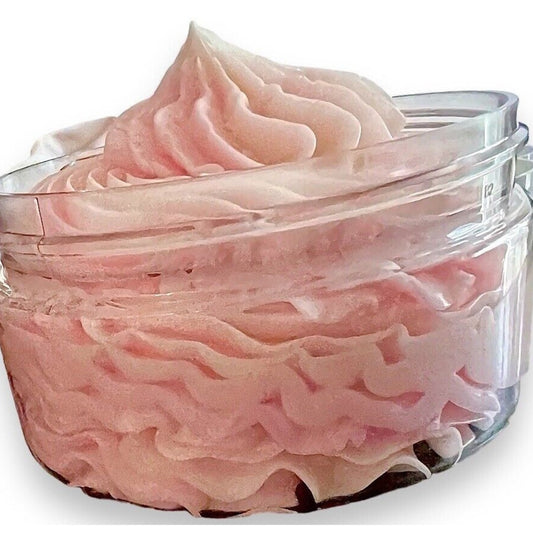 Strawberry Scented Whipped Luxury Body Butter with Cocoa, Shea Butter and Coconut Oil
