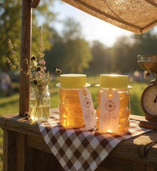 Pure Raw Honey in a Teddy Bear Jar 400g of Honey Spring 2025 - not Pasteurised or Heated - Lincolnshire Hives in the Wolds AONB