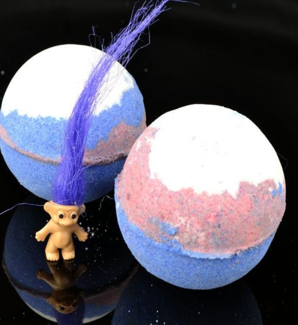 Troll Patrol Bath Bomb with Troll Toy in the Centre in Pink Lemonade