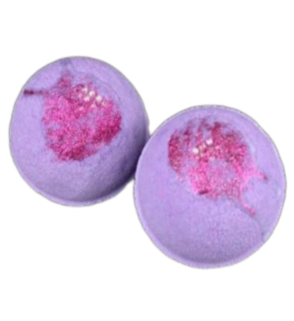 Parma Violet Jumbo Bath Bomb with Shea Butter and Bio-glitter